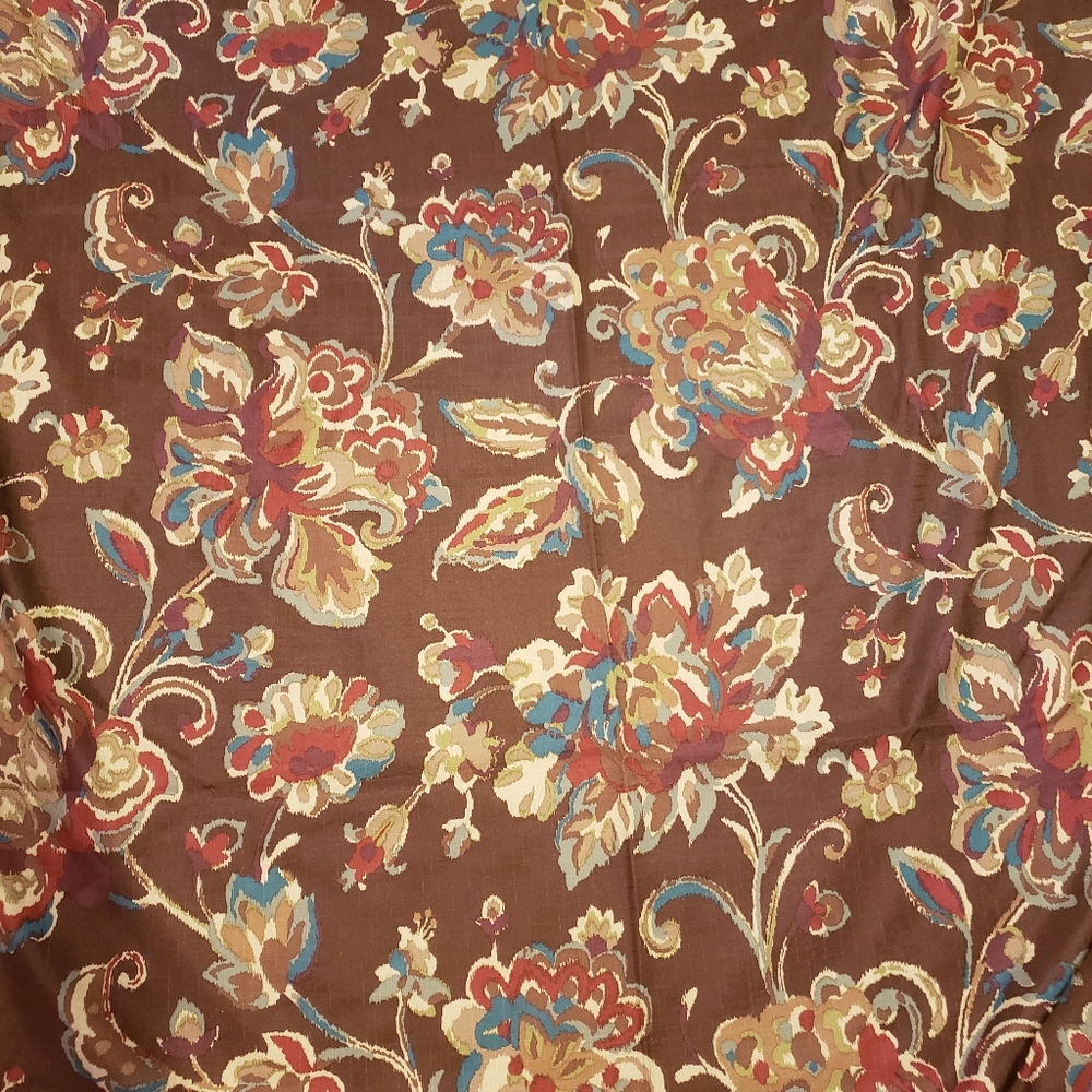 Pier 1 Brown Floral Curtain Panel
